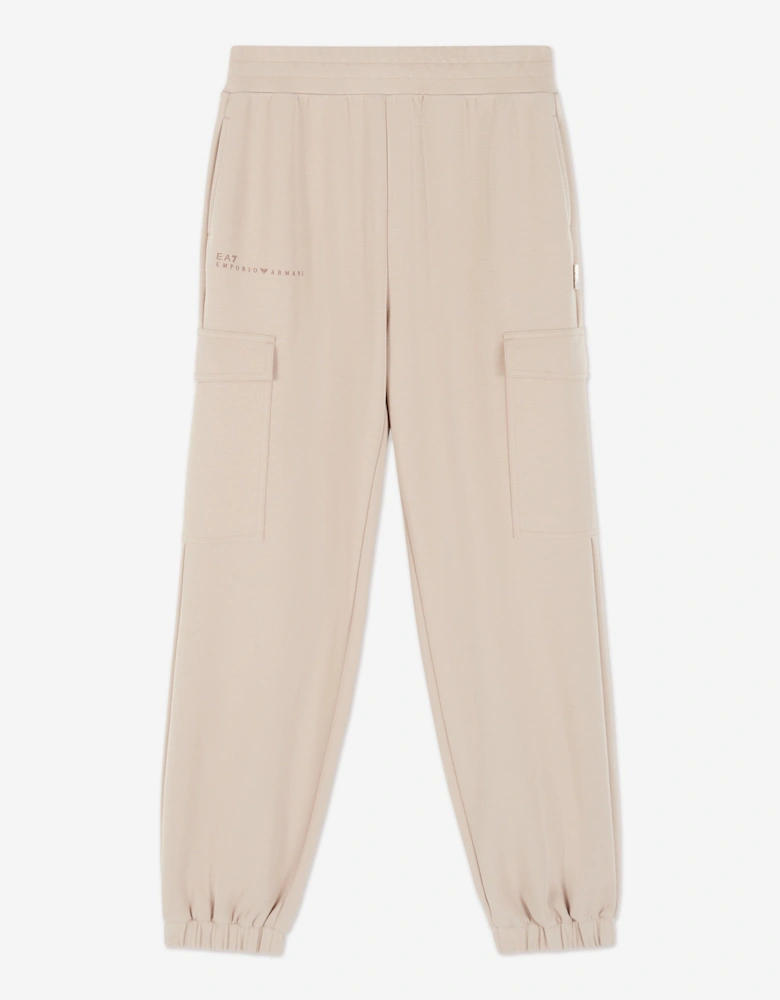 Girls Cargo Trousers in Beige