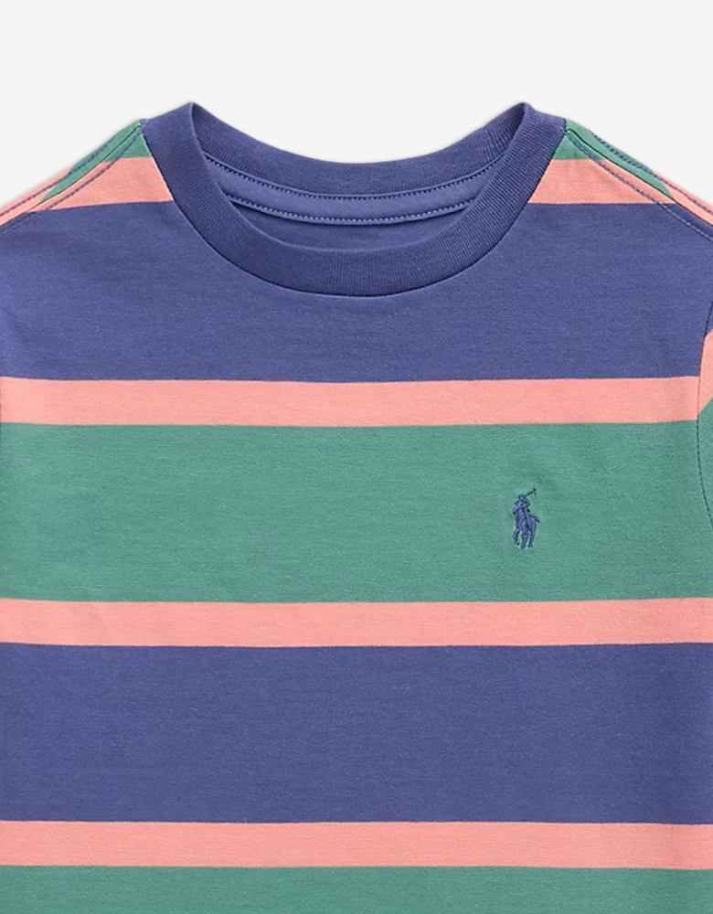 Boys Jersey Striped T-Shirt in Green