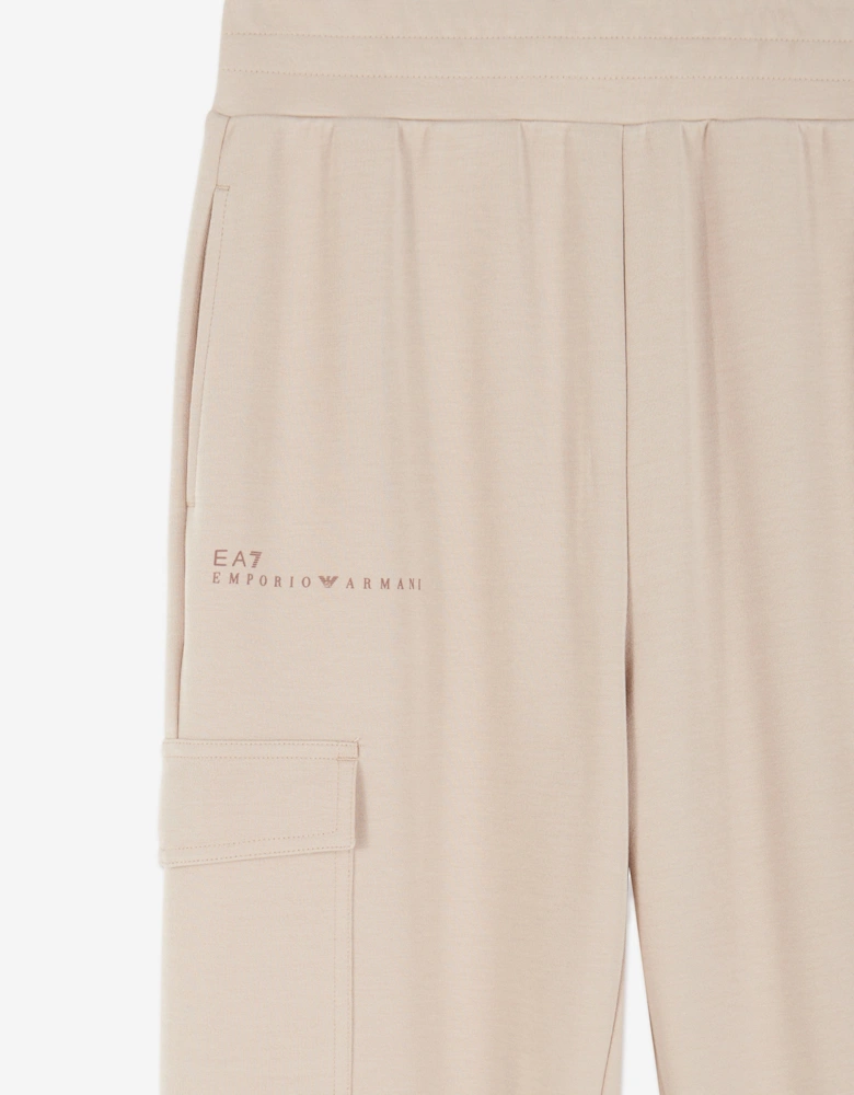 Girls Cargo Trousers in Beige