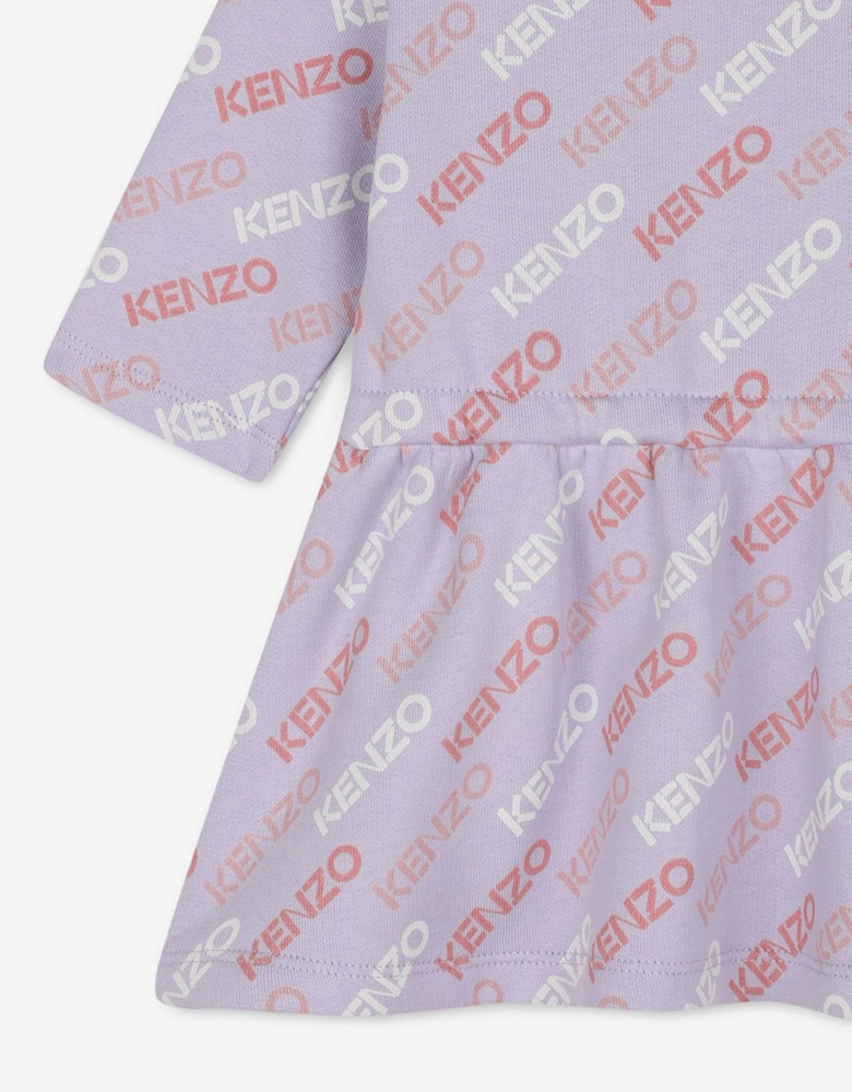 Baby Girls Logo Sweater Dress in Purple