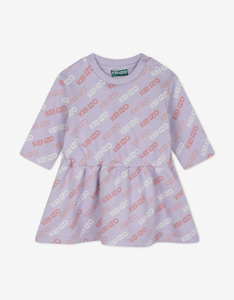 Baby Girls Logo Sweater Dress in Purple
