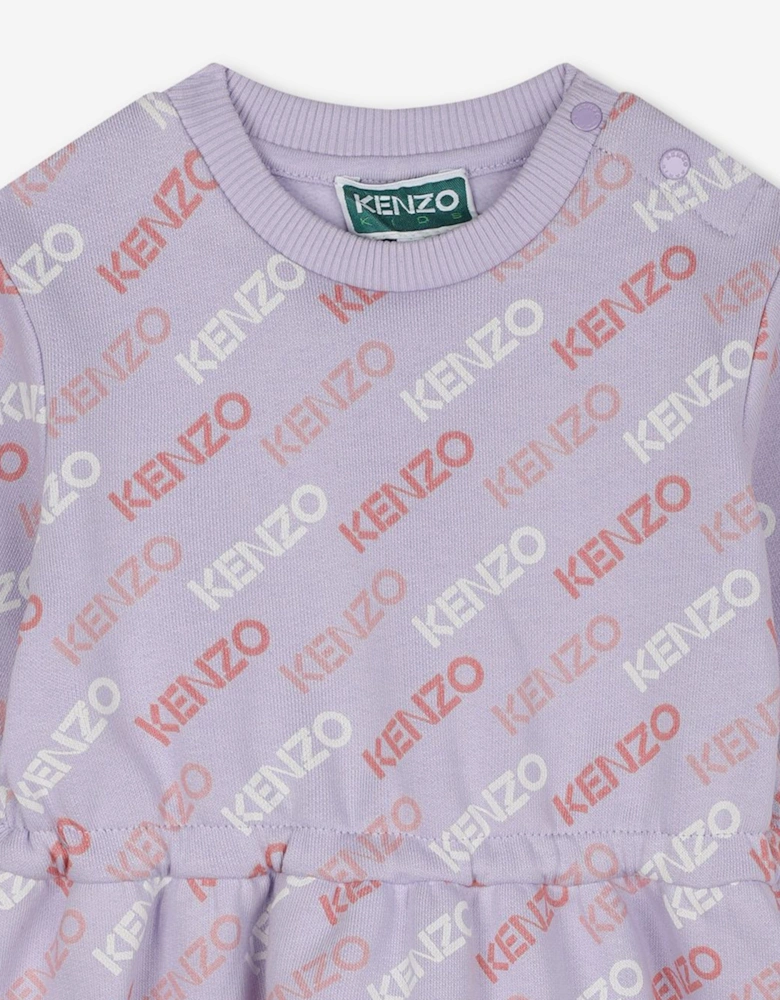 Baby Girls Logo Sweater Dress in Purple