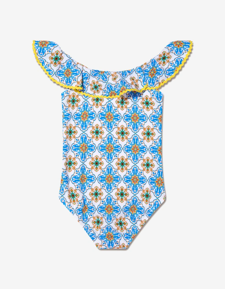 Girls Fenty Off Shoulder Swimsuit in Multicolour
