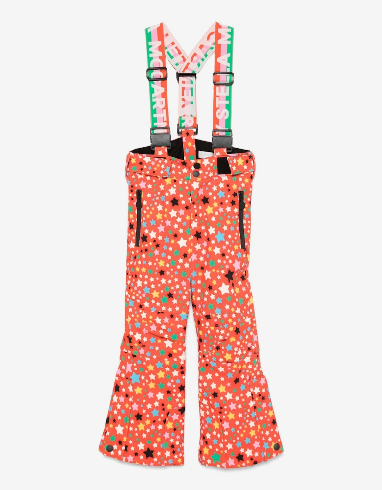 Girls Star Ski Trousers in Red
