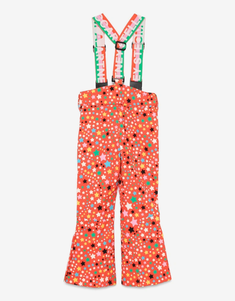 Girls Star Ski Trousers in Red