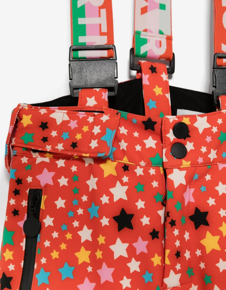 Girls Star Ski Trousers in Red