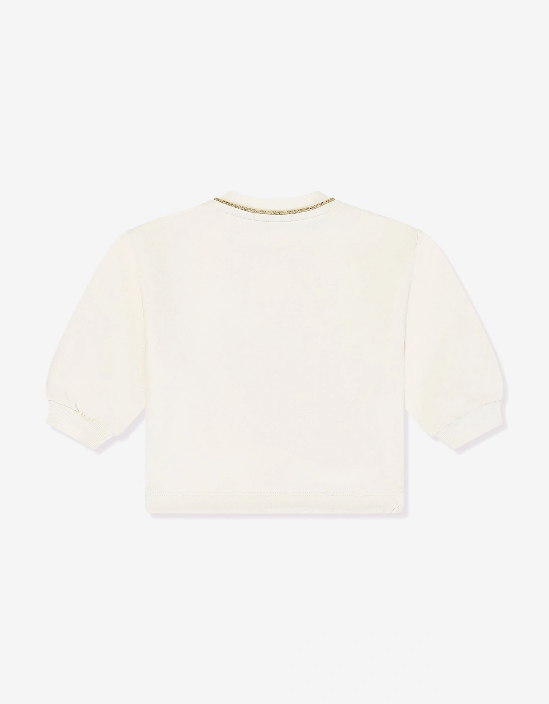 Baby Girls Embroidered Logo Sweatshirt in Ivory