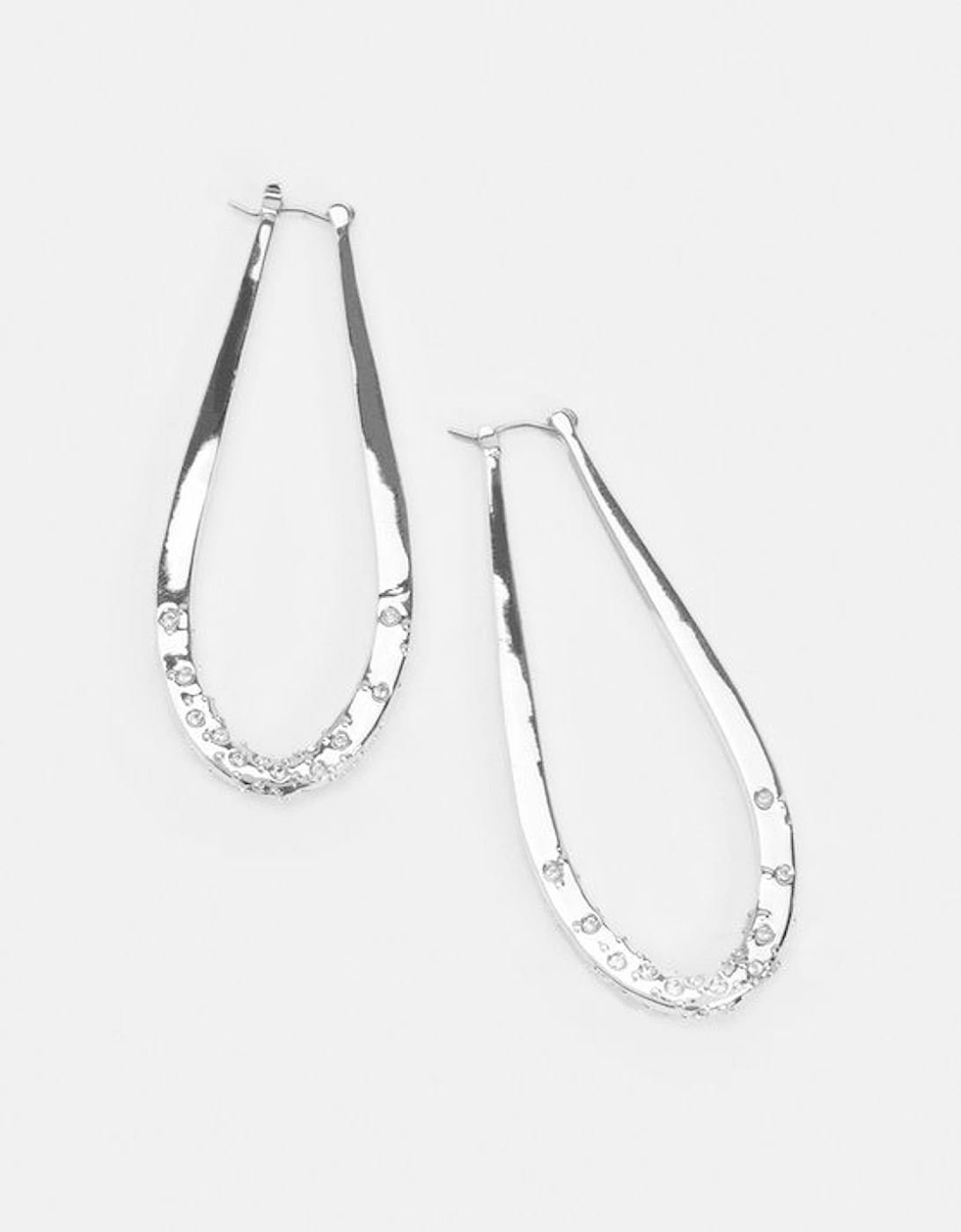 14kt Gold Plated Crystal Sprinkle Loop Earrings