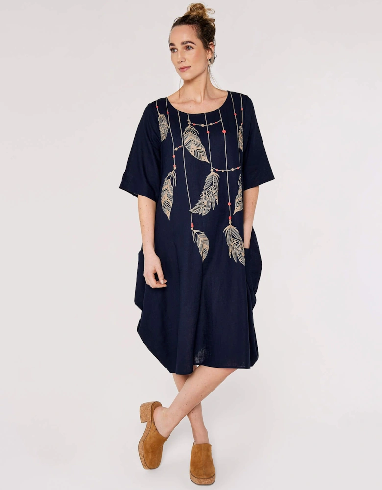 Necklace Print Midi Dress