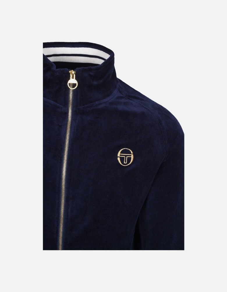 Court Velour Track Top Maritime Blue/Gardenia