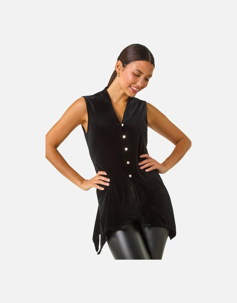 Velvet Buttoned Blouse