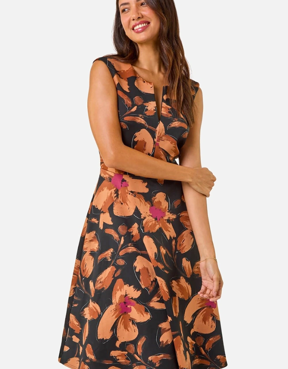 Floral Printed Fit & Flare Dress, 2 of 1