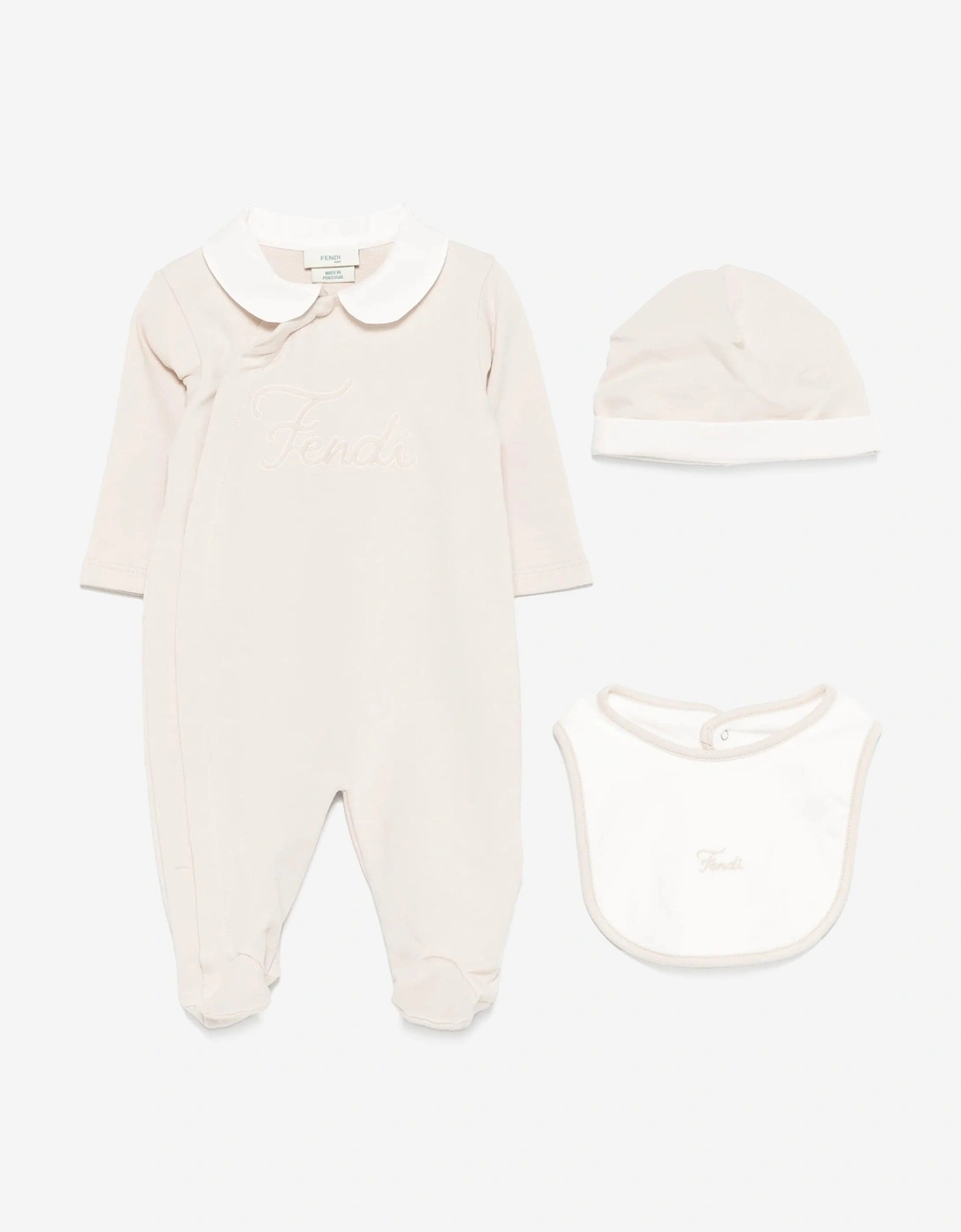 Baby Logo Babygrow Set in Beige, 5 of 4