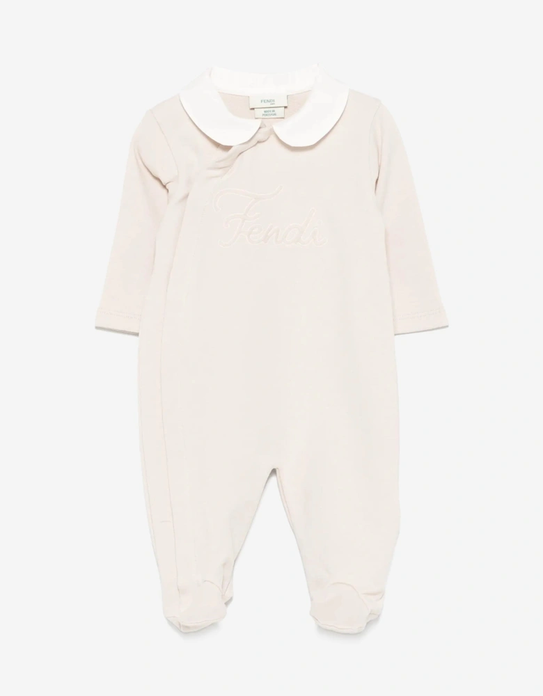 Baby Logo Babygrow Set in Beige