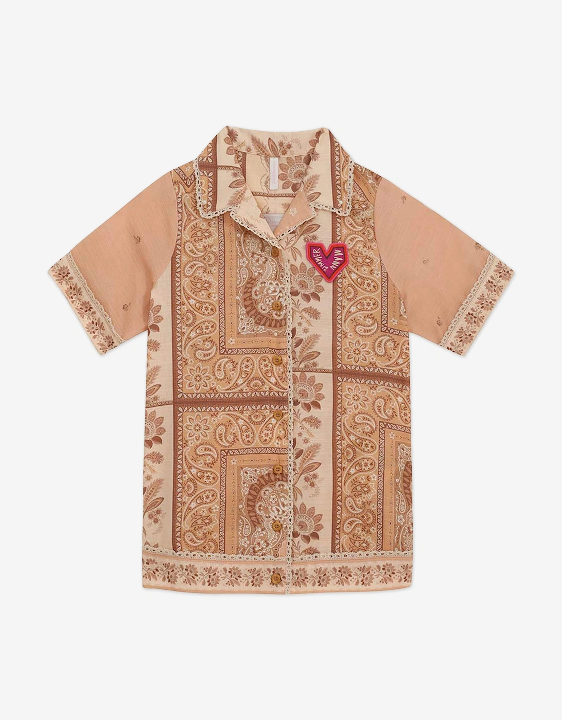 Girls Lucky Shirt Dress in Orange, 5 of 4