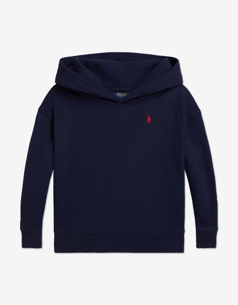 Girls Polo Bear Hoodie in Navy