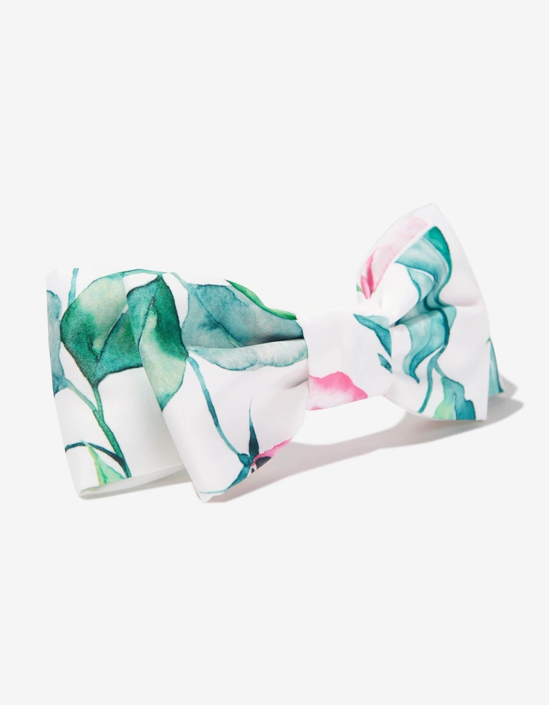 Girls Abstract Leaf Headband in White