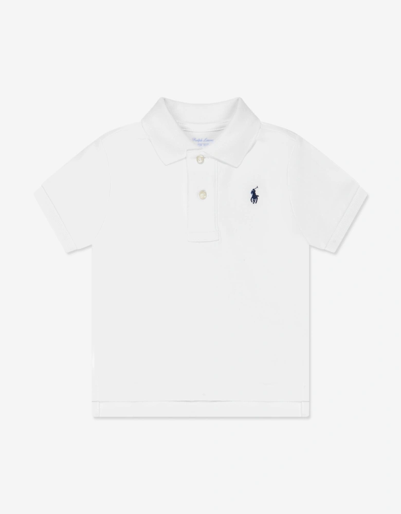 Baby Boys Logo Polo Shirt in White