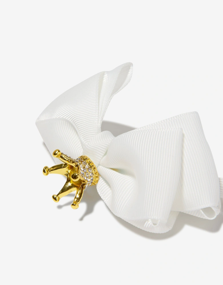 Angels Face Girls Crown Headband in White