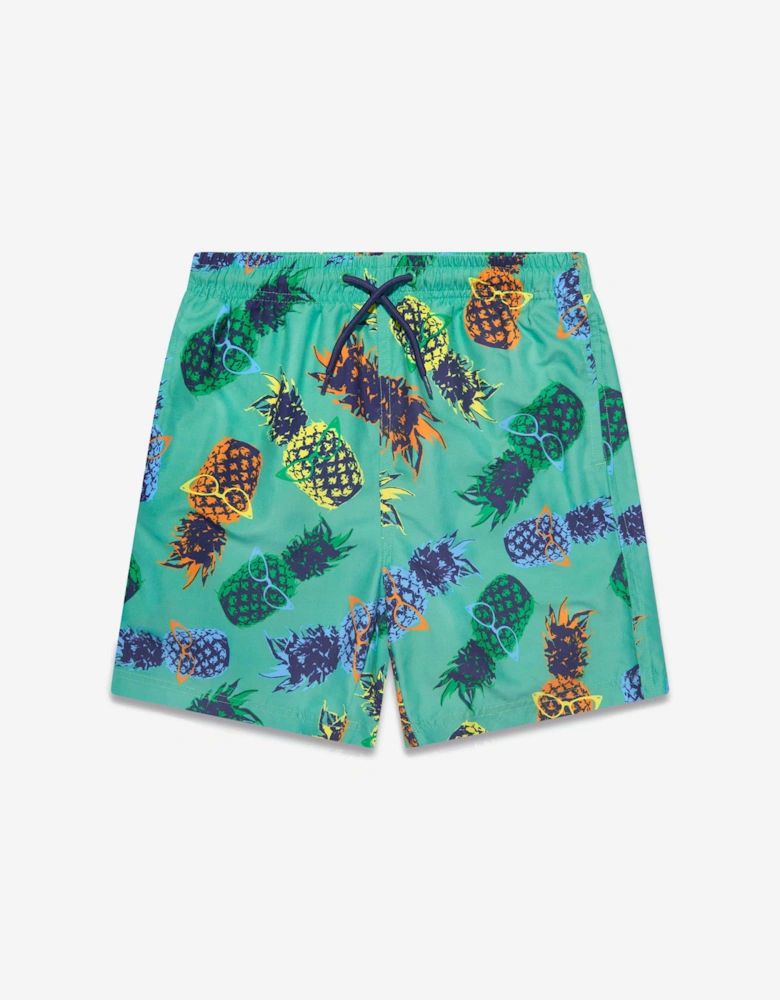Boys Pineapple Swim Shorts (UPF50+) in Green