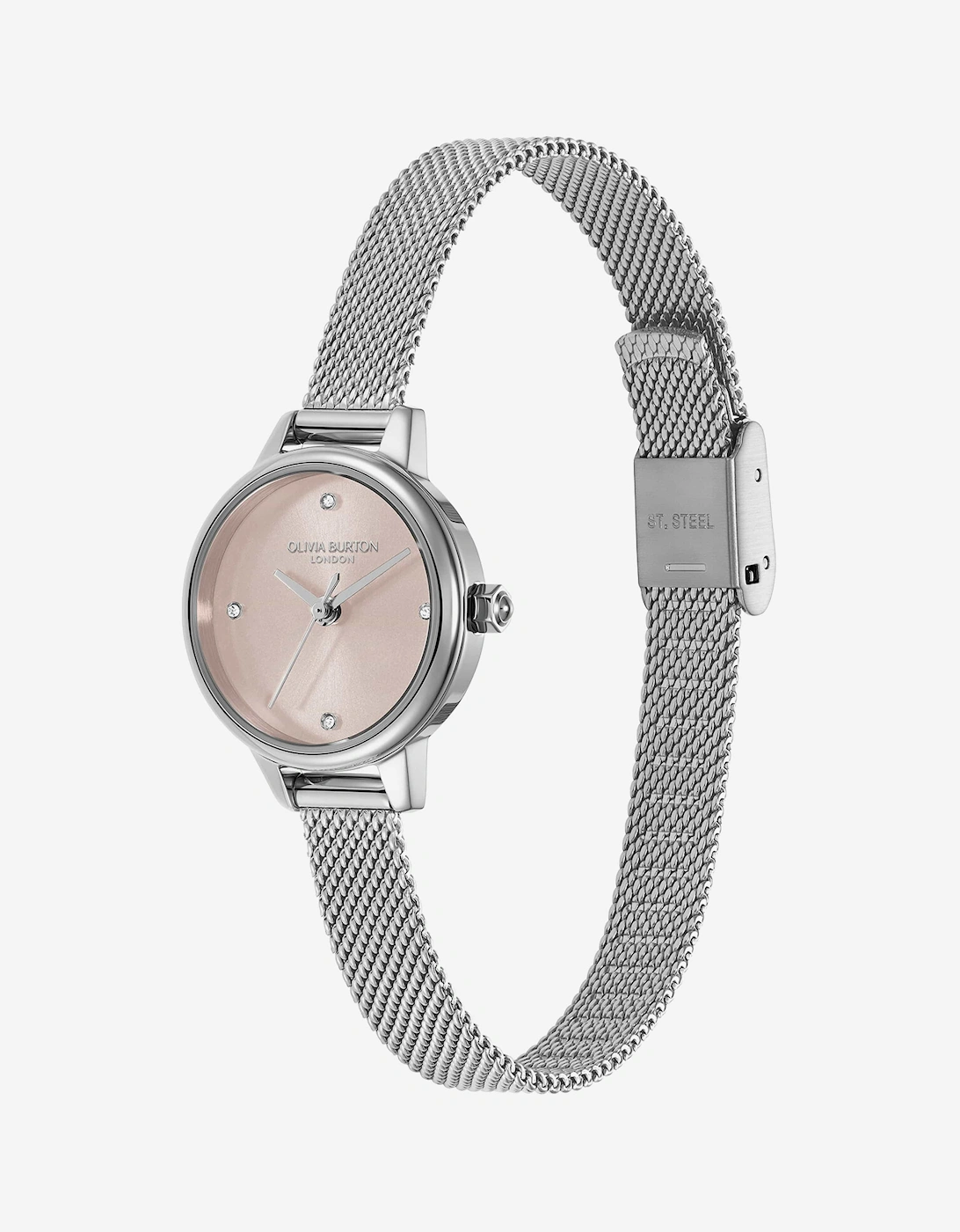 Mini Classic Stainless Steel Mesh Bracelet Watch in Silver (23mm)