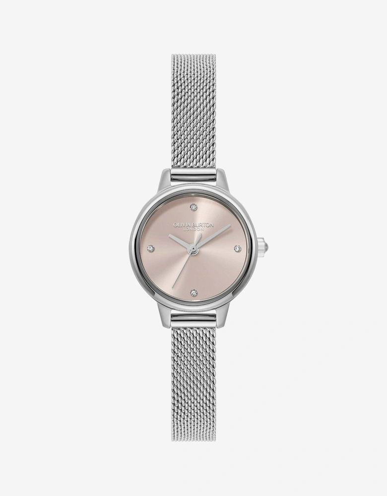 Mini Classic Stainless Steel Mesh Bracelet Watch in Silver (23mm)
