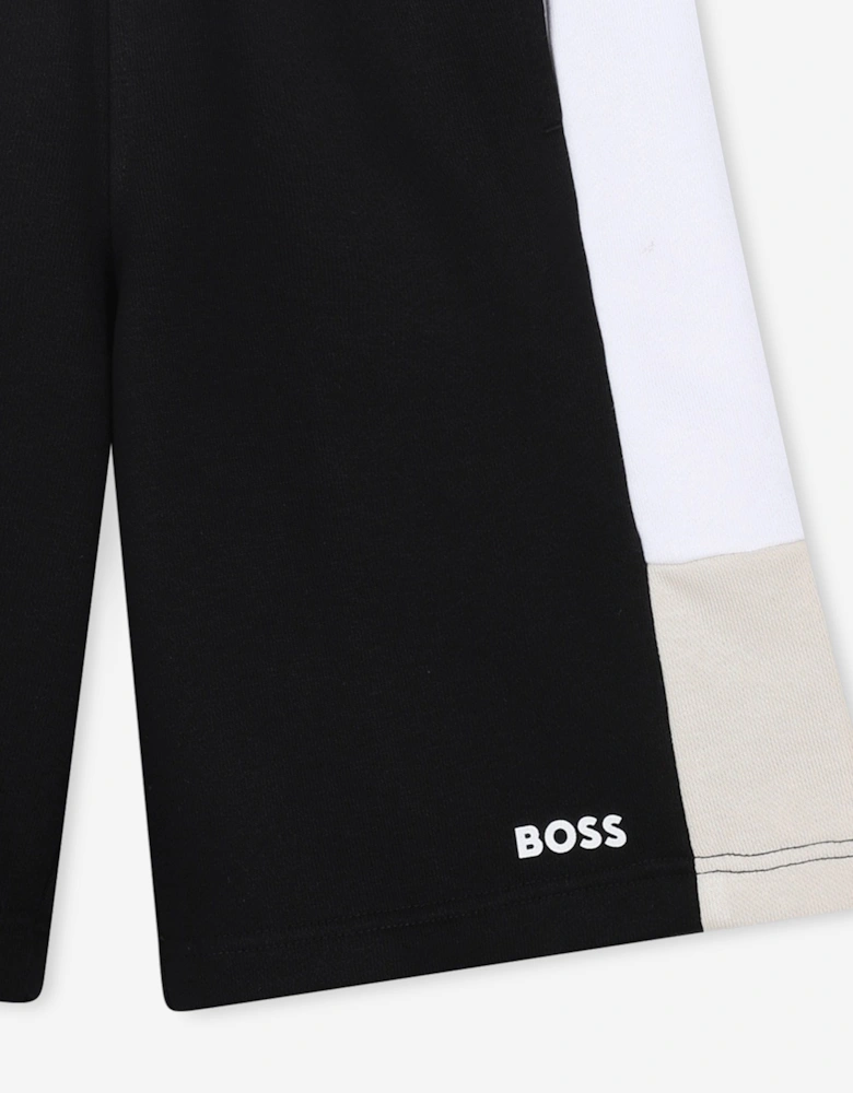 BOSS Boys Colourblock Bermuda Shorts in Black