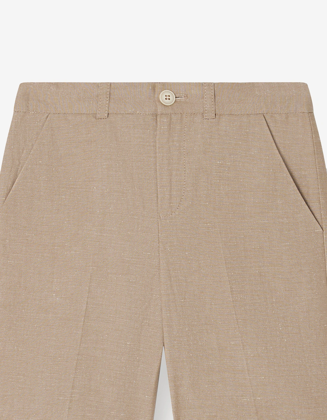 Boys Linen Calvin Shorts in Brown