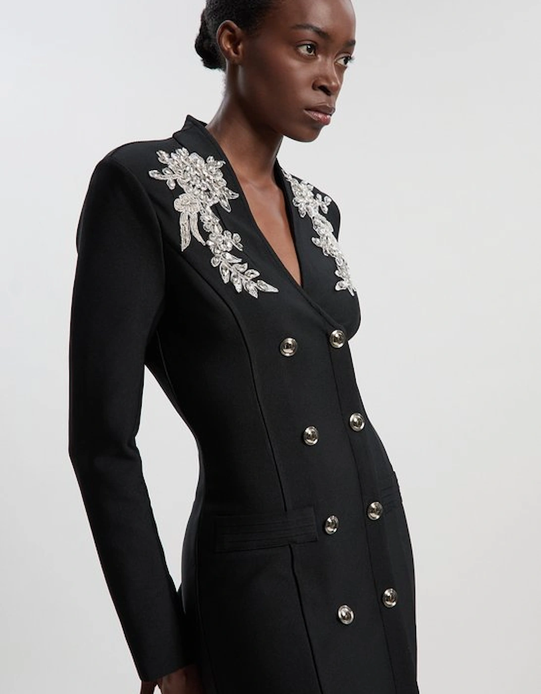 Bandage Form Fitting Embellished Maxi Dress