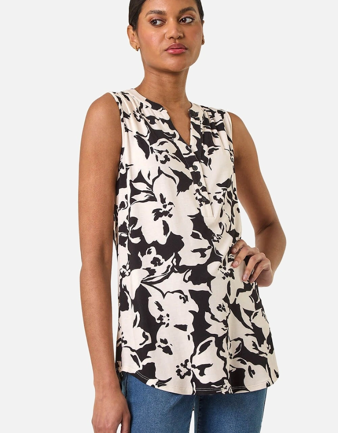 Floral Print V-Neck Vest Top, 2 of 1