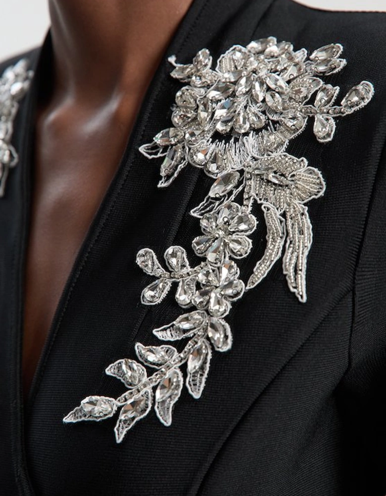 Bandage Form Fitting Embellished Maxi Dress