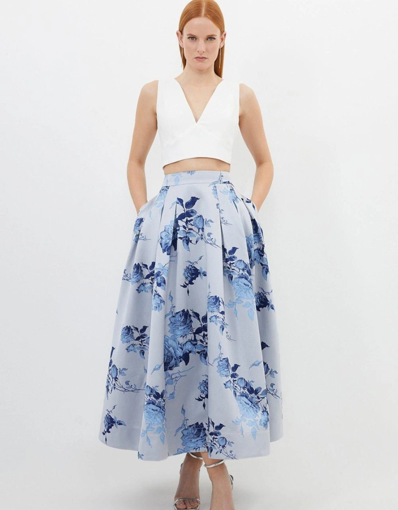 Jacquard Woven Midi Skirt
