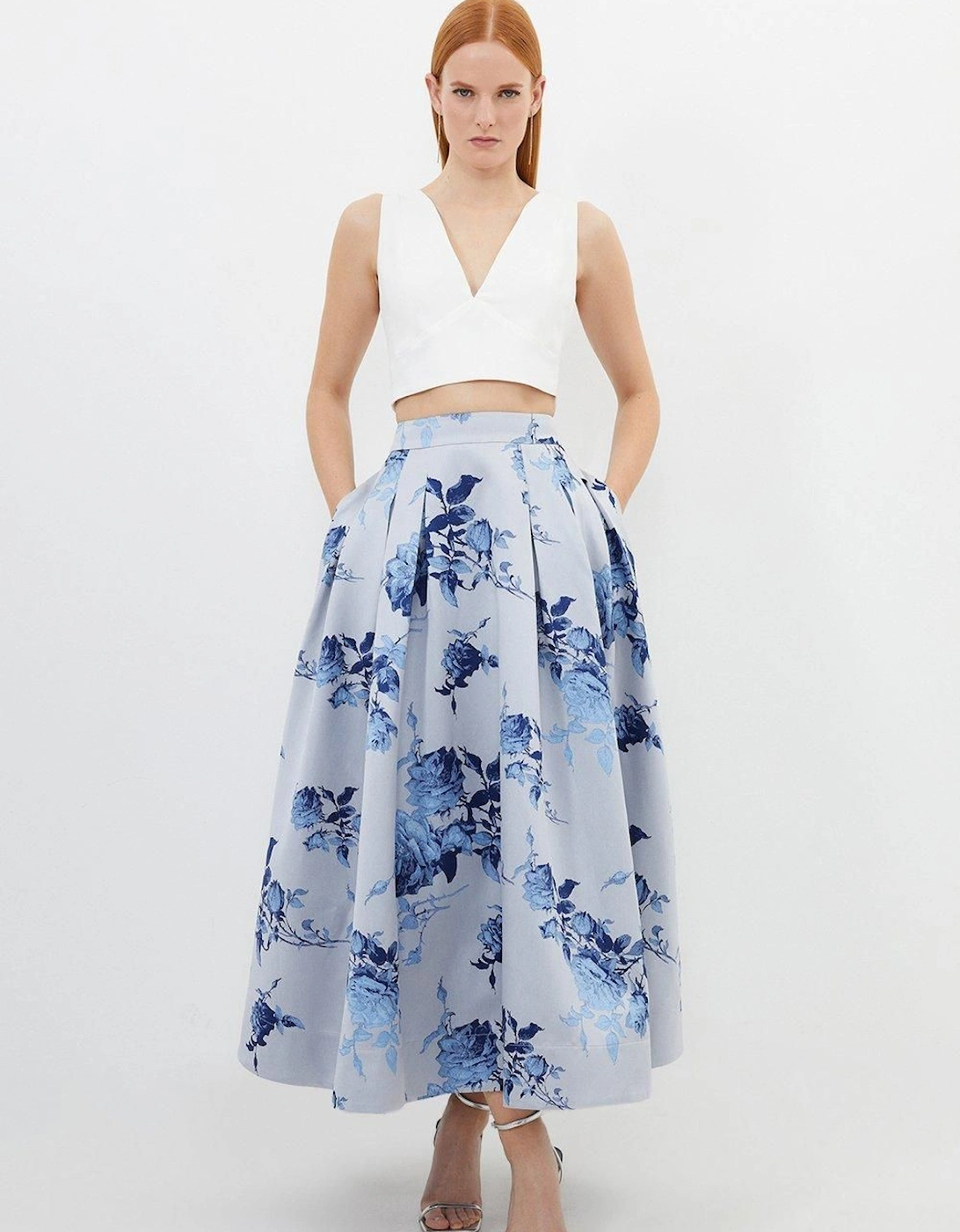 Jacquard Woven Midi Skirt, 2 of 1