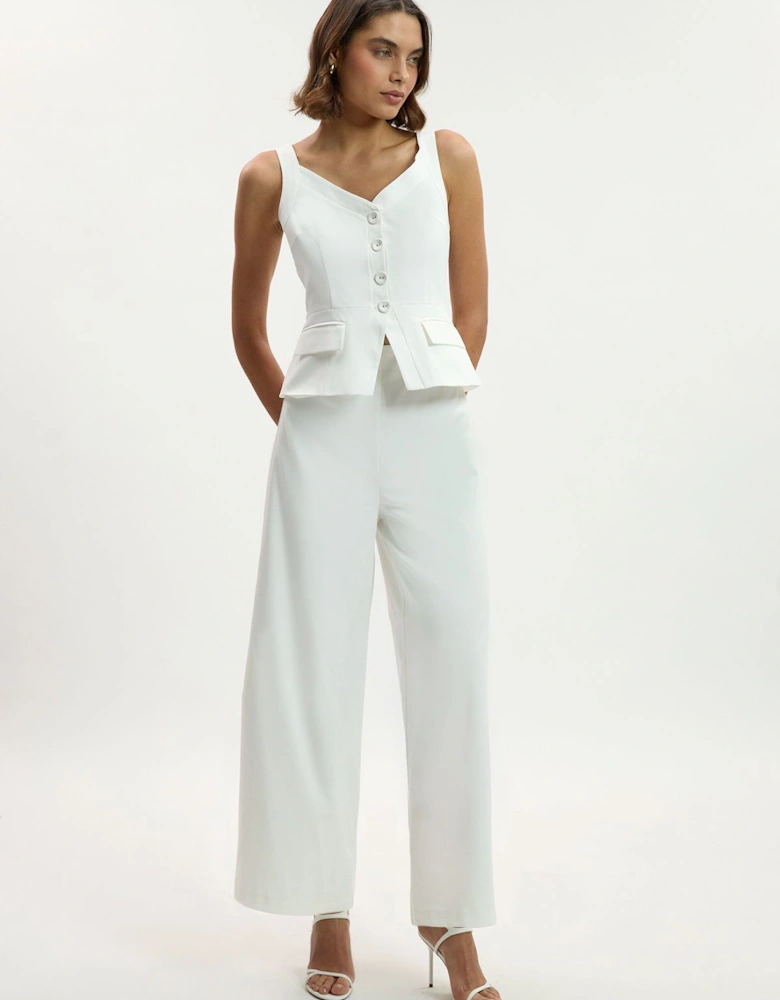 Tailored Tux Wide Leg Jumpsuit