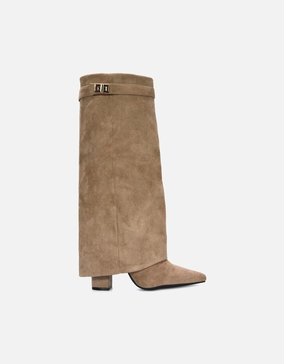 'Rayna' Block Heel Knee High Foldover Boots With Pointed Toe, 2 of 1