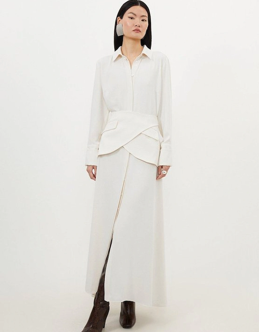 Soft Tailored Belted Maxi Shirt Dress, 5 of 4