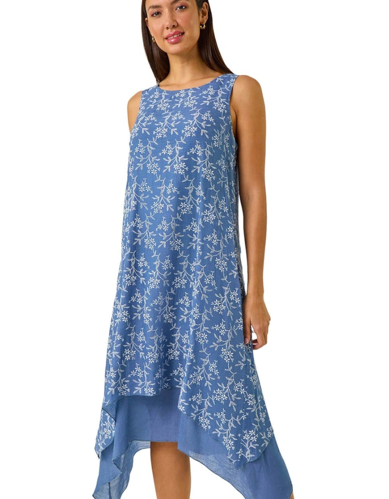 Floral Print Double Layer Shift Dress