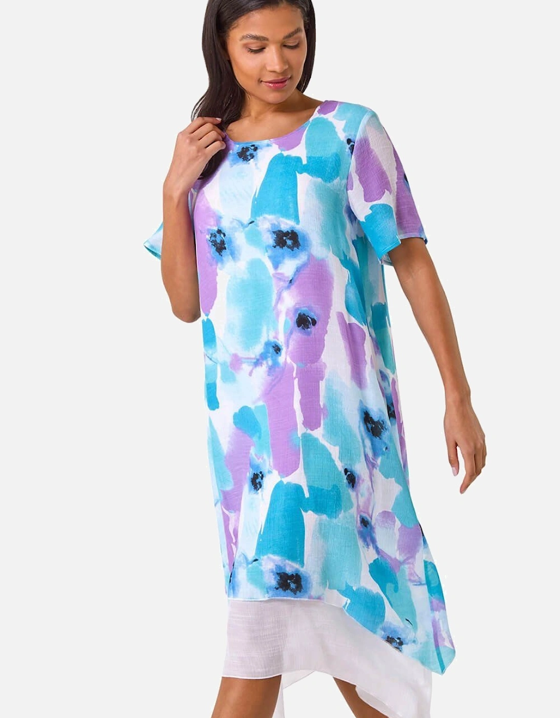 Abstract Print Double Layer Shift Dress, 2 of 1