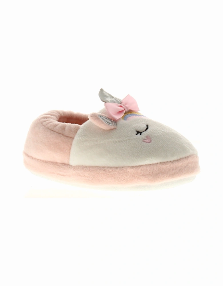 Girls Slippers Younger Unicorn pink UK Size