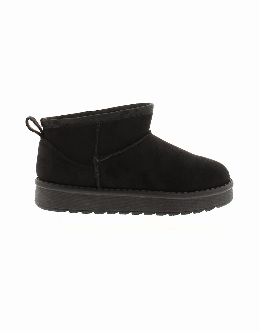 Girls Boots Ankle Squeal Faux Fur Lining black UK Size