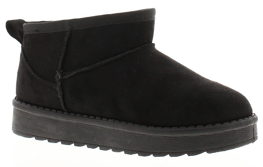 Girls Boots Ankle Squeal Faux Fur Lining black UK Size, 6 of 5