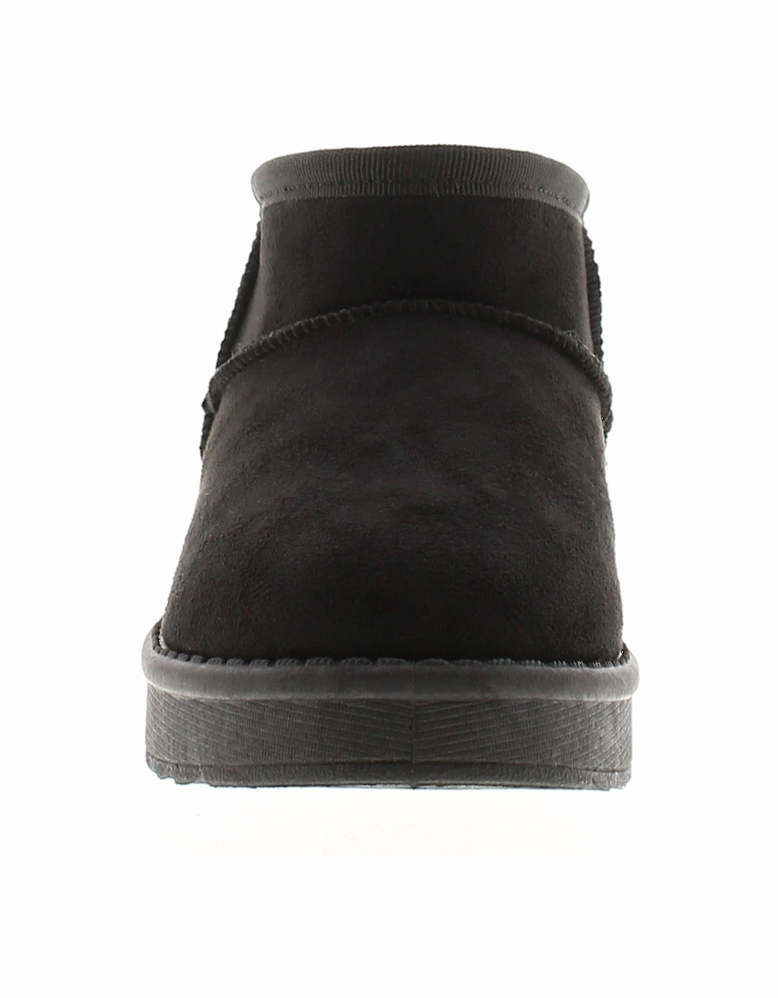 Girls Boots Ankle Squeal Faux Fur Lining black UK Size