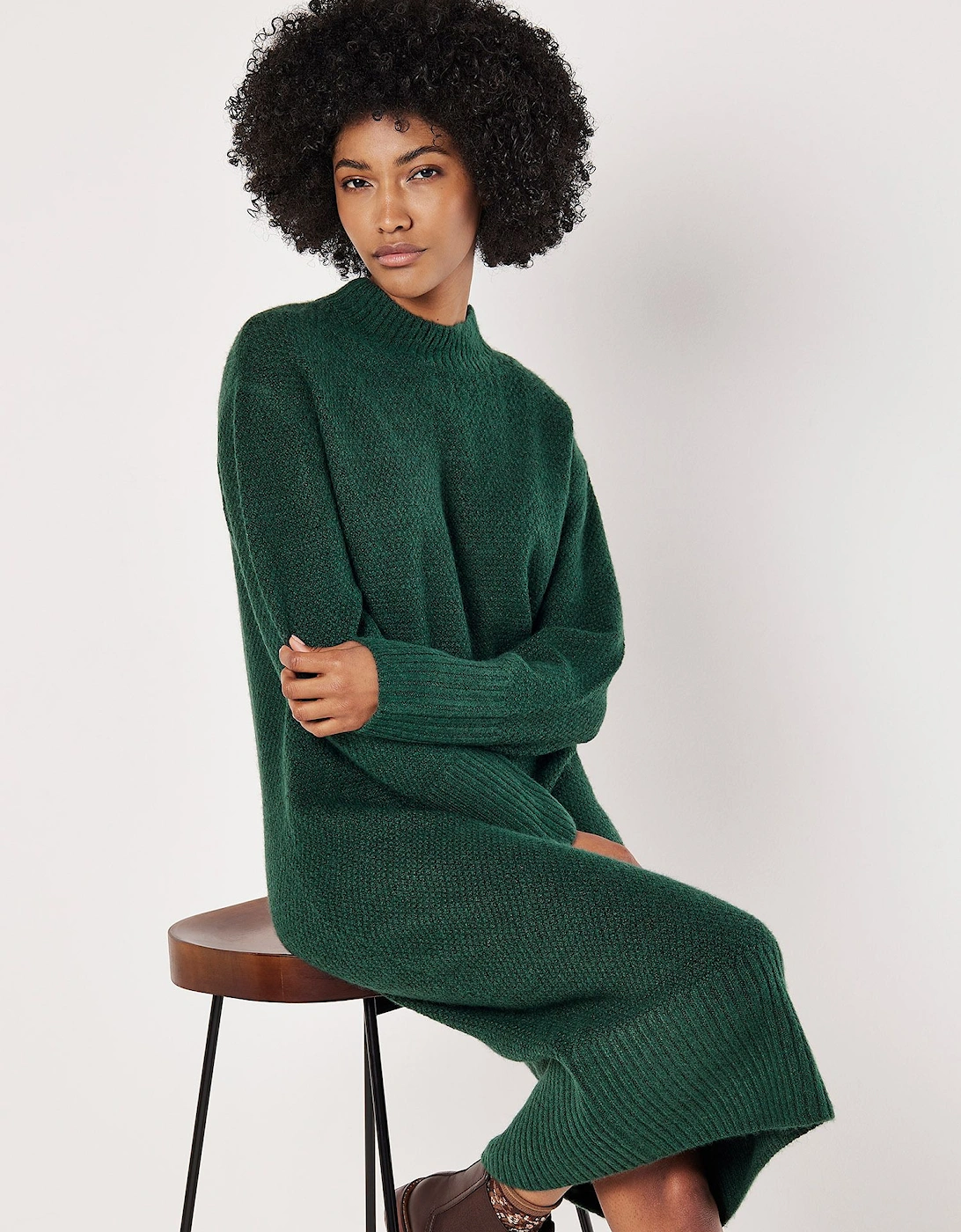 Waffle Knit Midi Dress, 2 of 1