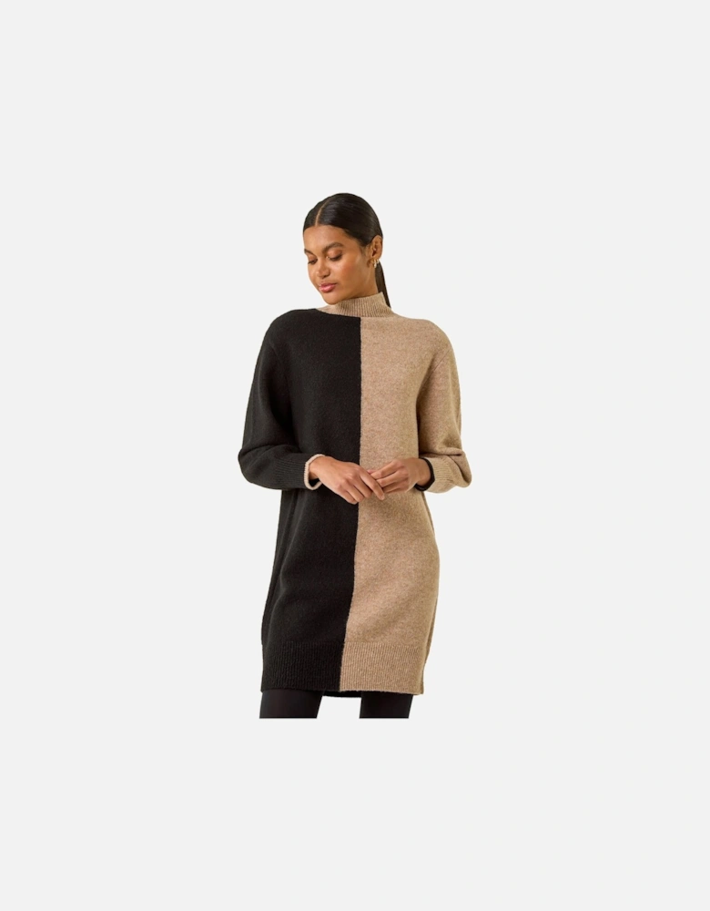 Contrast Colour Knit Dress