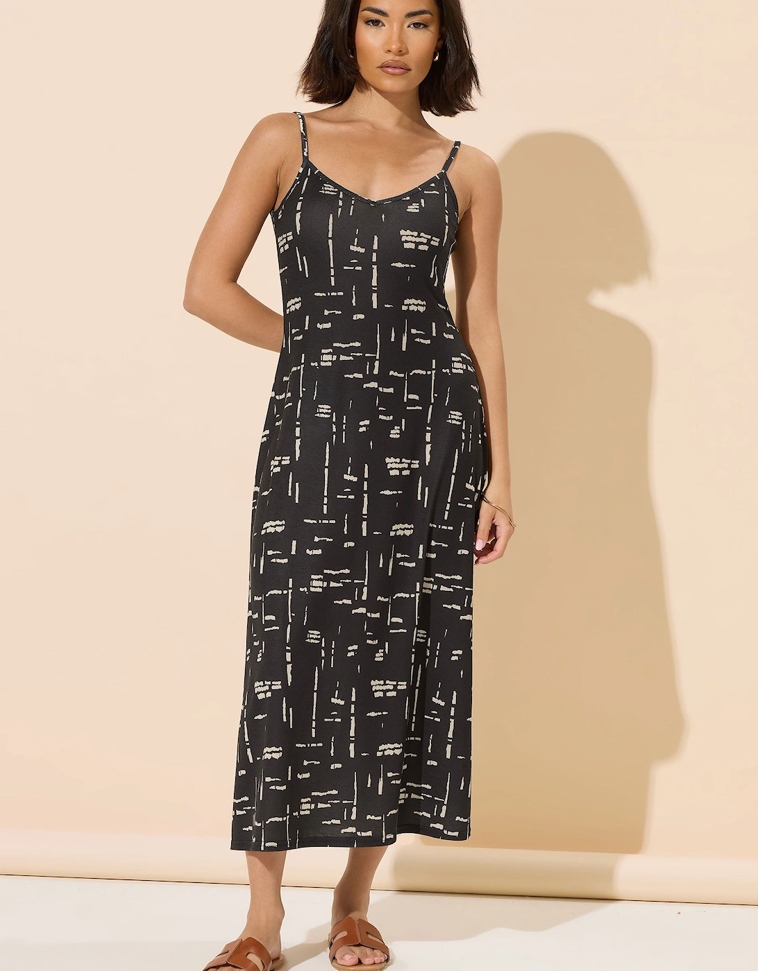 Petite Abstract Strappy Maxi Dress, 2 of 1