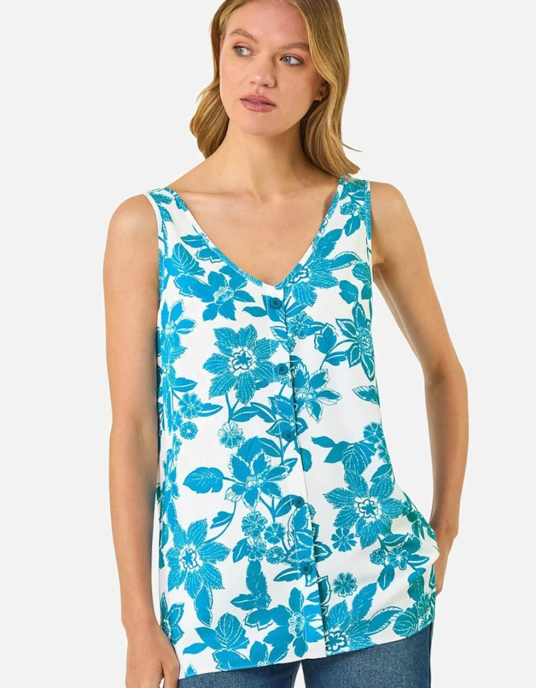 Floral Button Cami Top