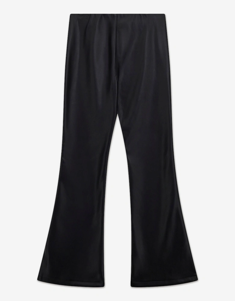 Girls Faux Leather Wide Fit Leggings in Black