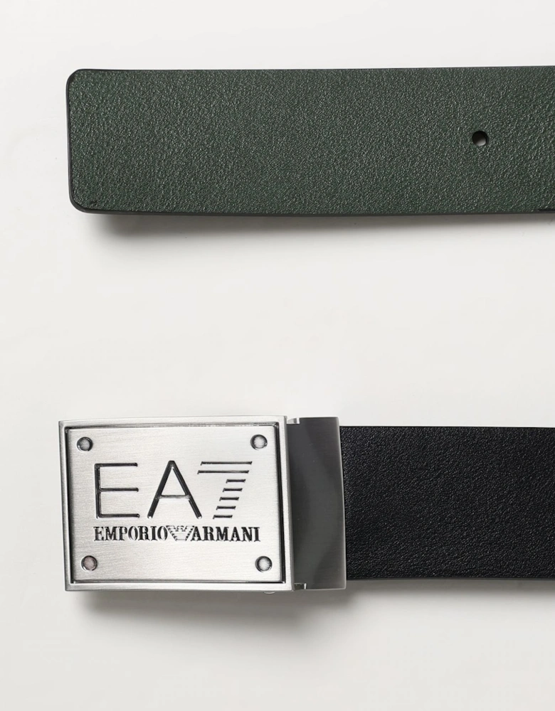 Reversible Leather Belt with Metal Buckle