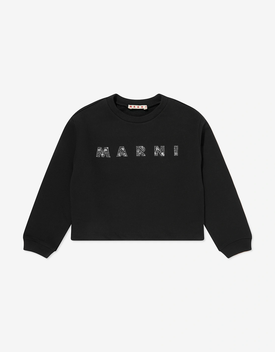 Girls Studded Gem Logo Sweatshirt in Black, 5 of 4