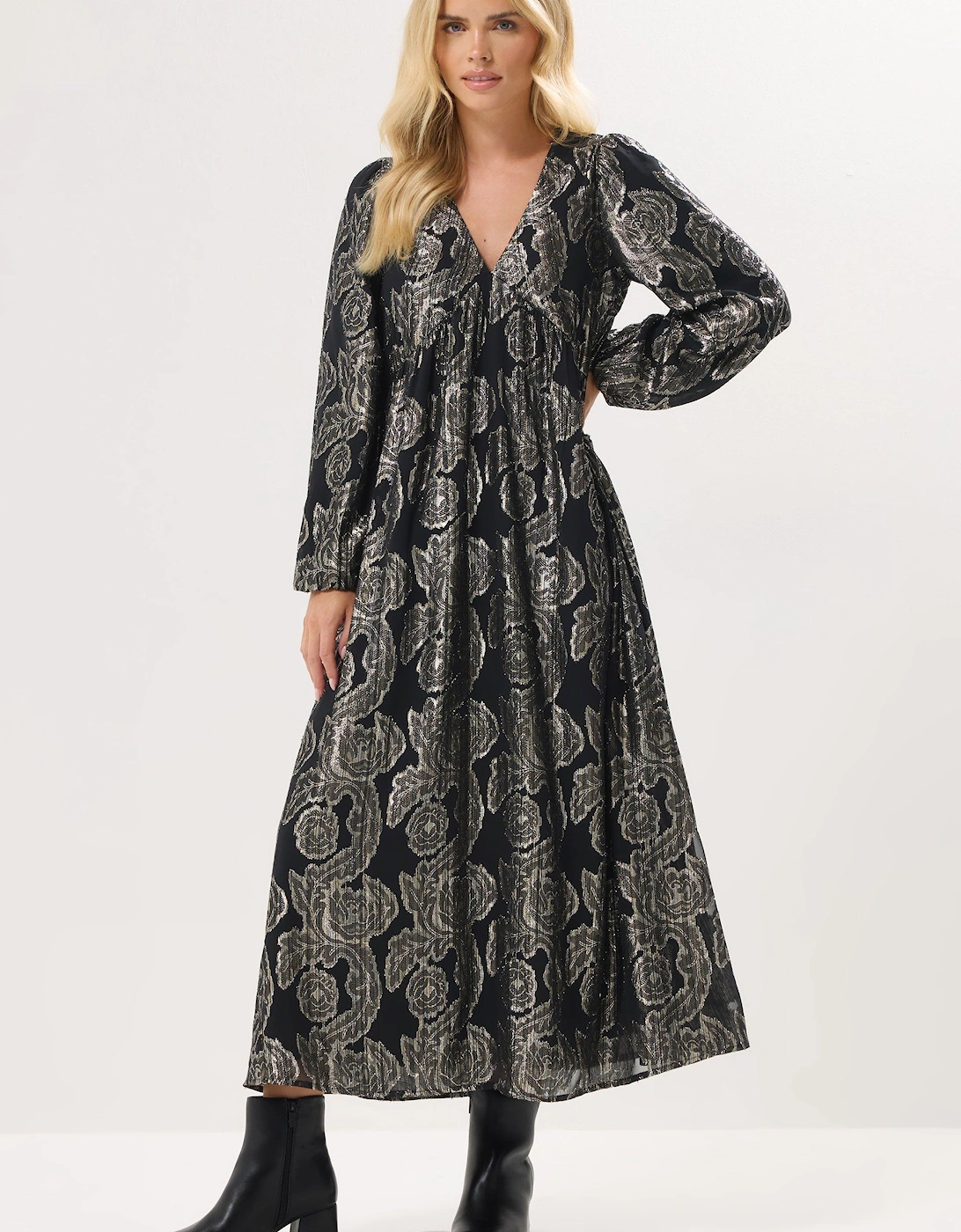 Petite Jacquard Floral Dress, 2 of 1